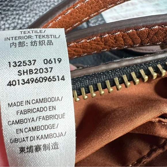 Fossil Black Leather Crossbody Purse Brown Cowhide Leather - Picture 12 of 16